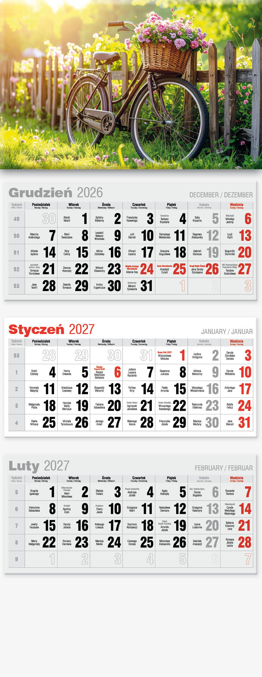 Kalendarz trójdzielny Lux KTL Avanti